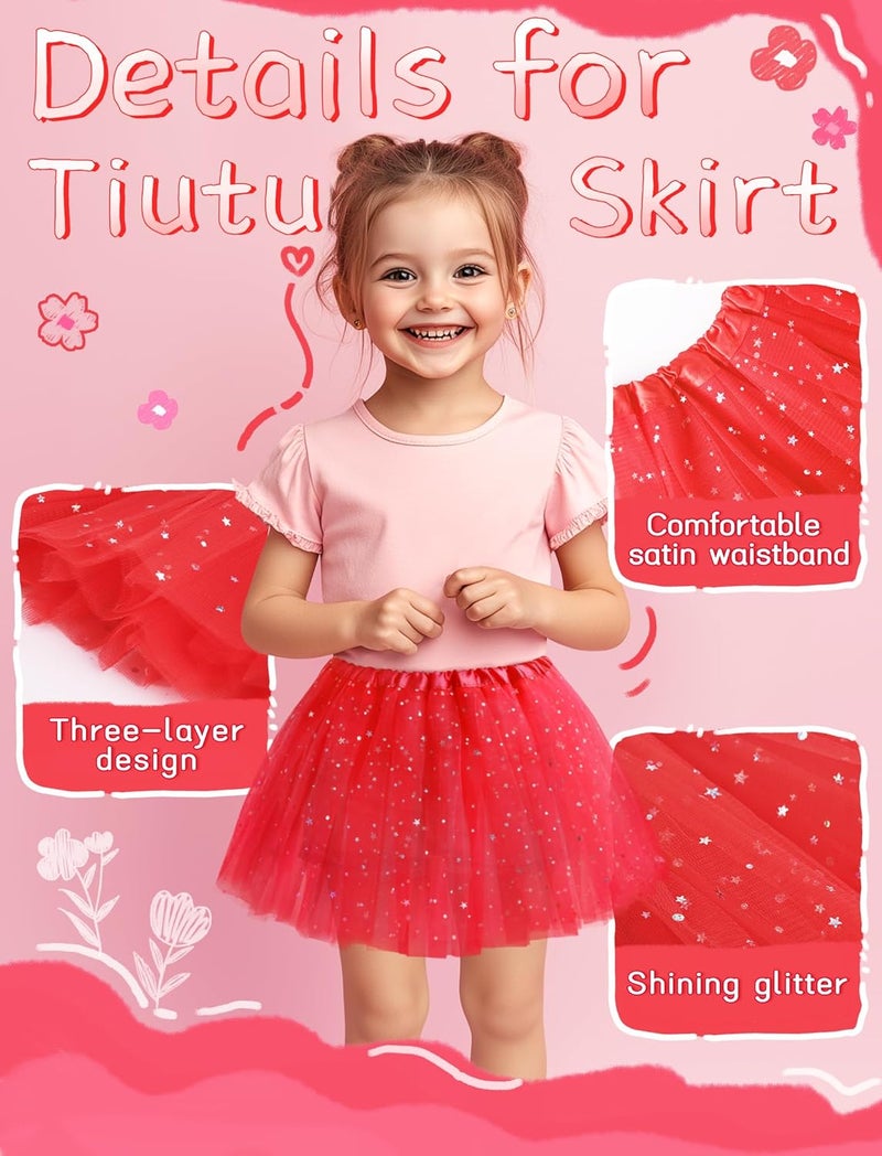 Lainlight Store Tutu for Girls Stars Sequins Princess Ballet Dress Tulle Skirt for Girls 4-12 Years 3 Layered - Image 3